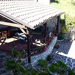 La veranda del B&B La Quercia a Rieti